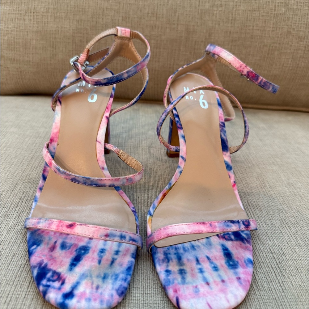 Mix No. 6 Pink and Blue Tie-Dye Heels - Picture 2 of 4